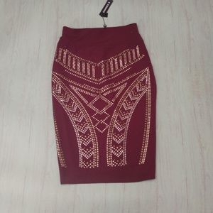 Chances R Studded Pencil Skirt Size Misses Medium  NWT